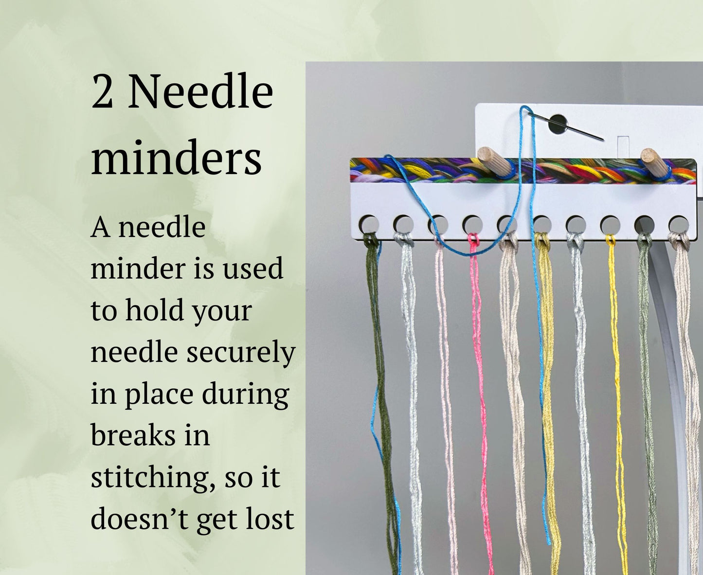 Wooden embroidery floss organizer for cross stitch floss