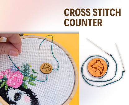 Cross stitch counters (thread pickers) 2 pcs Fox