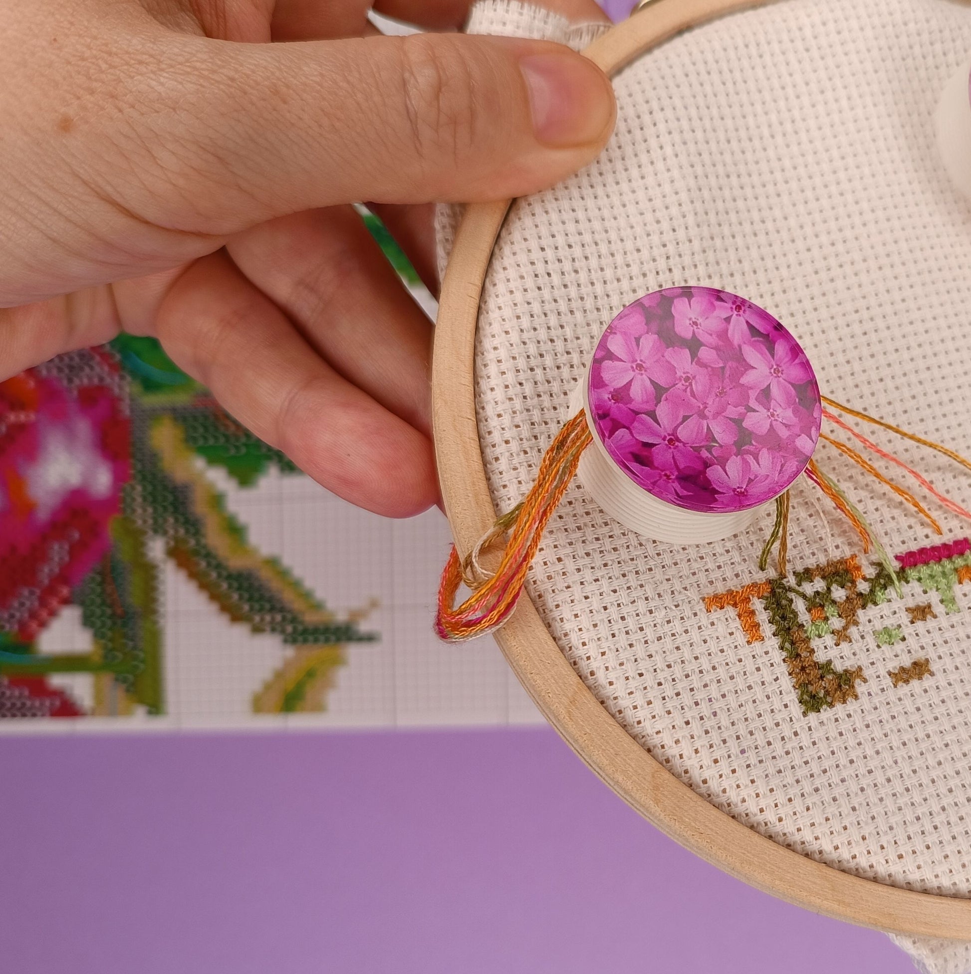 Parking bobbins for cross stitch Dariamakes