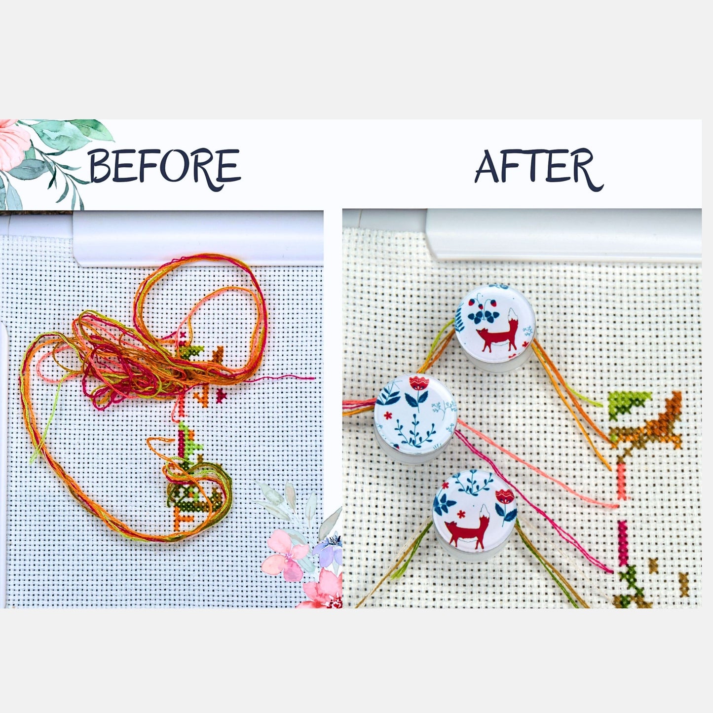 Parking bobbins cross stitch 3 pcs Worldwide