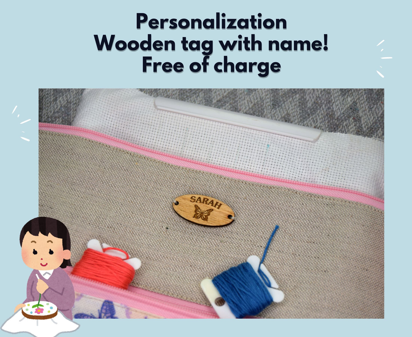 Dariamakes cross stitch project bag