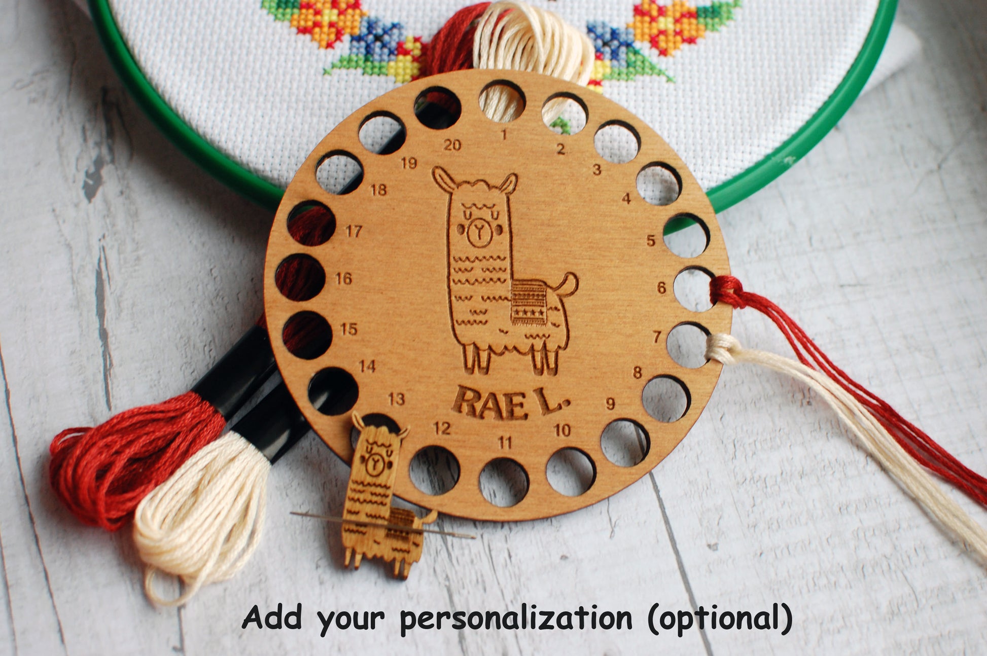 Cut from durable natural wood
Lightweight, smooth, and easy to use. Great for embroidery, cross stitch
Makes a thoughtful gift for stitchers, gift for mom, gift for her birthday and craft lovers
This personalized embroidery tool keeps your threads beautiful, tidy, and close at hand.
Perfect as an embroidery gift — or a lovely treat for yourself! Dariamakes brand