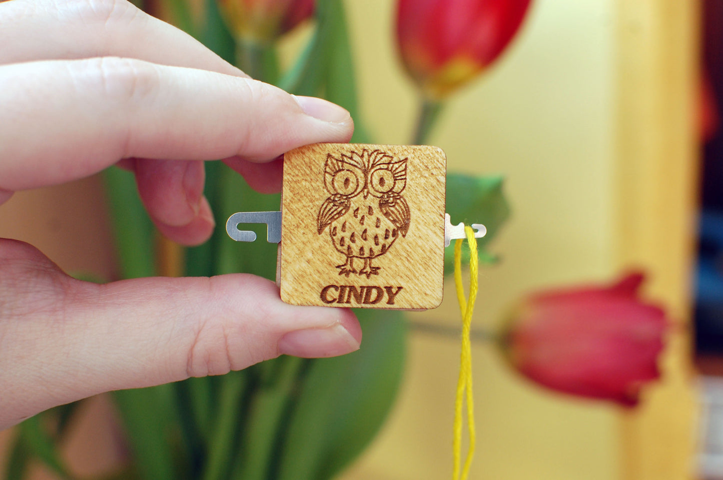 Needle threader for cross stitch embroidery Personalization Owl