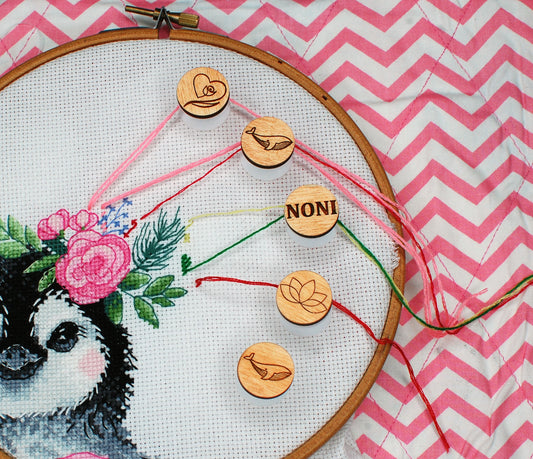 Parking bobbins for cross stitch embroidery kit dariamakes