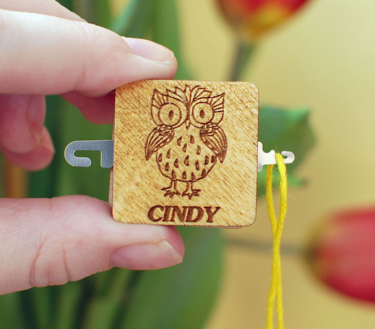 Needle threader for cross stitch embroidery Personalization Owl