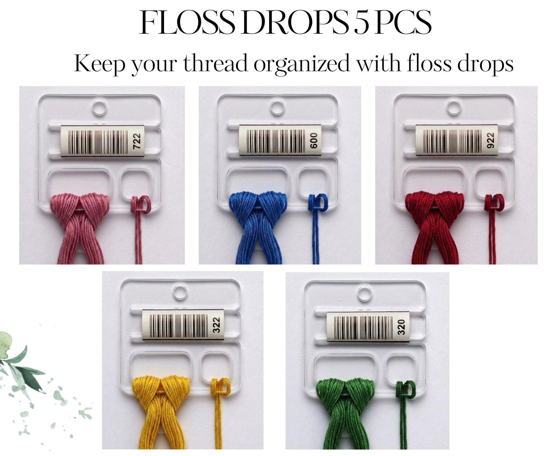 Floss drops clear acrylic cross stitch unbreakable
