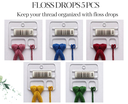 Floss drops clear acrylic cross stitch unbreakable