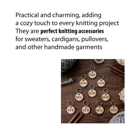 Cozy Wooden Sweater Stitch Markers - Cute Knitting Pattern Helpers, Set of 10