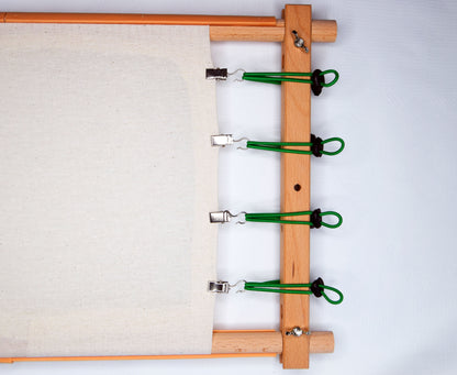Side Tensioners for embroidery frames Set of 8 - cross stitch scroll rod tightening canvas - Green