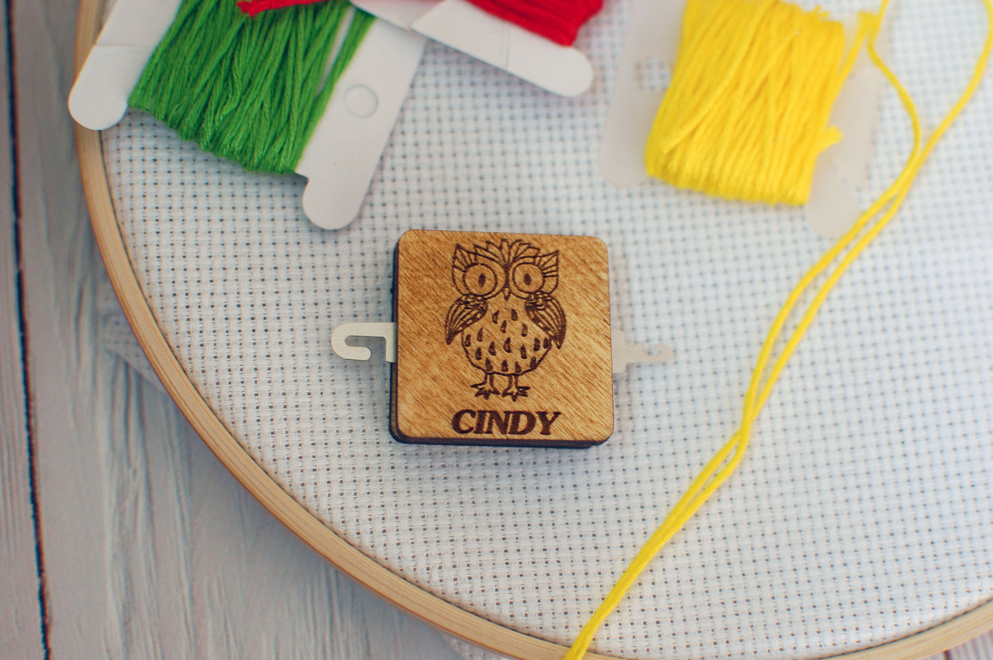Needle threader for cross stitch embroidery Personalization Owl