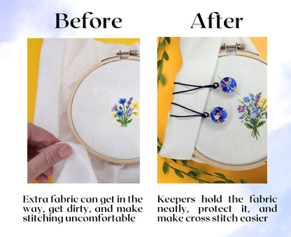 Cross stitch keepers 2 pcs Spring Garden - Extra fabric holders