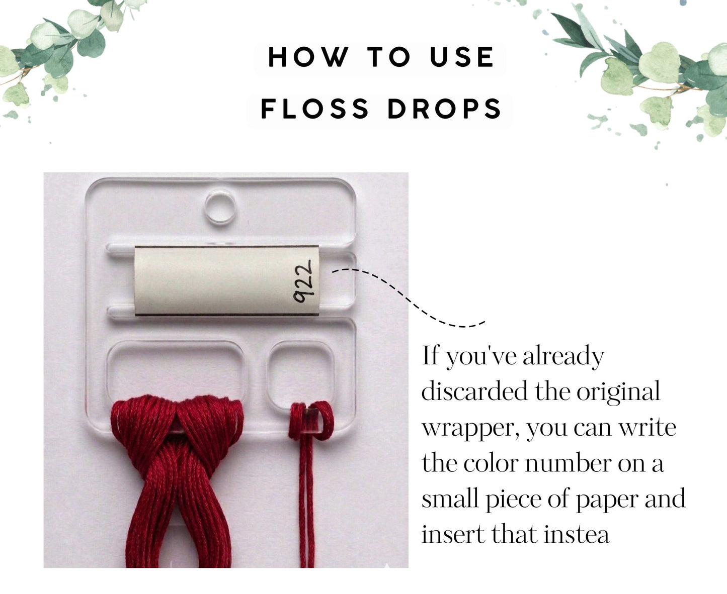 Floss drops clear acrylic cross stitch unbreakable