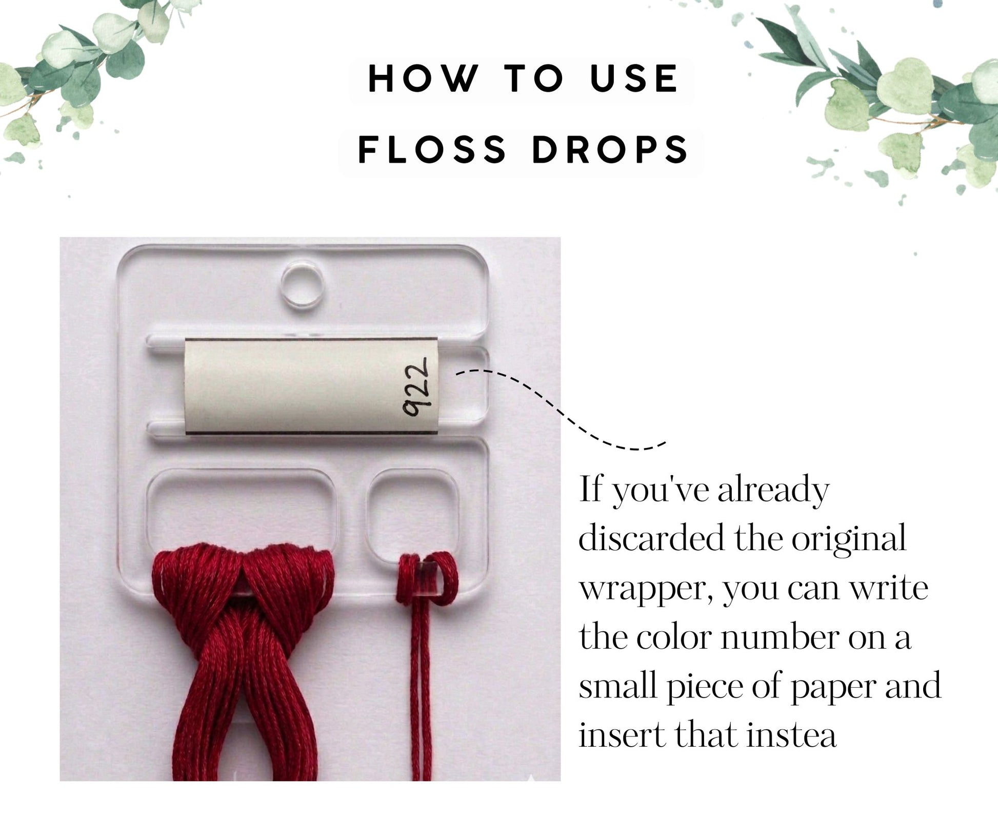 Floss drops clear acrylic cross stitch unbreakable