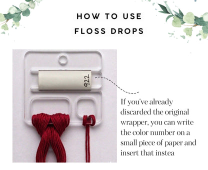 Floss drops clear acrylic cross stitch unbreakable