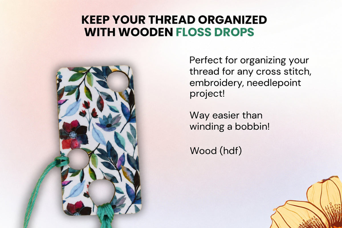 1 pc wooden Floss drop for cross stitch