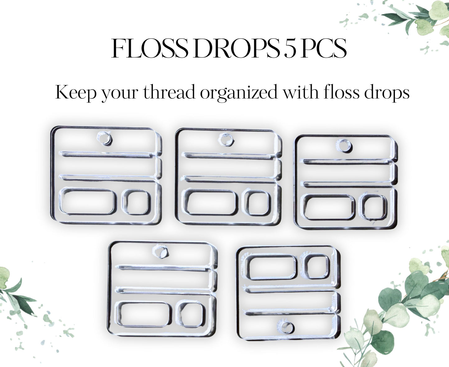 Floss drops clear acrylic cross stitch unbreakable