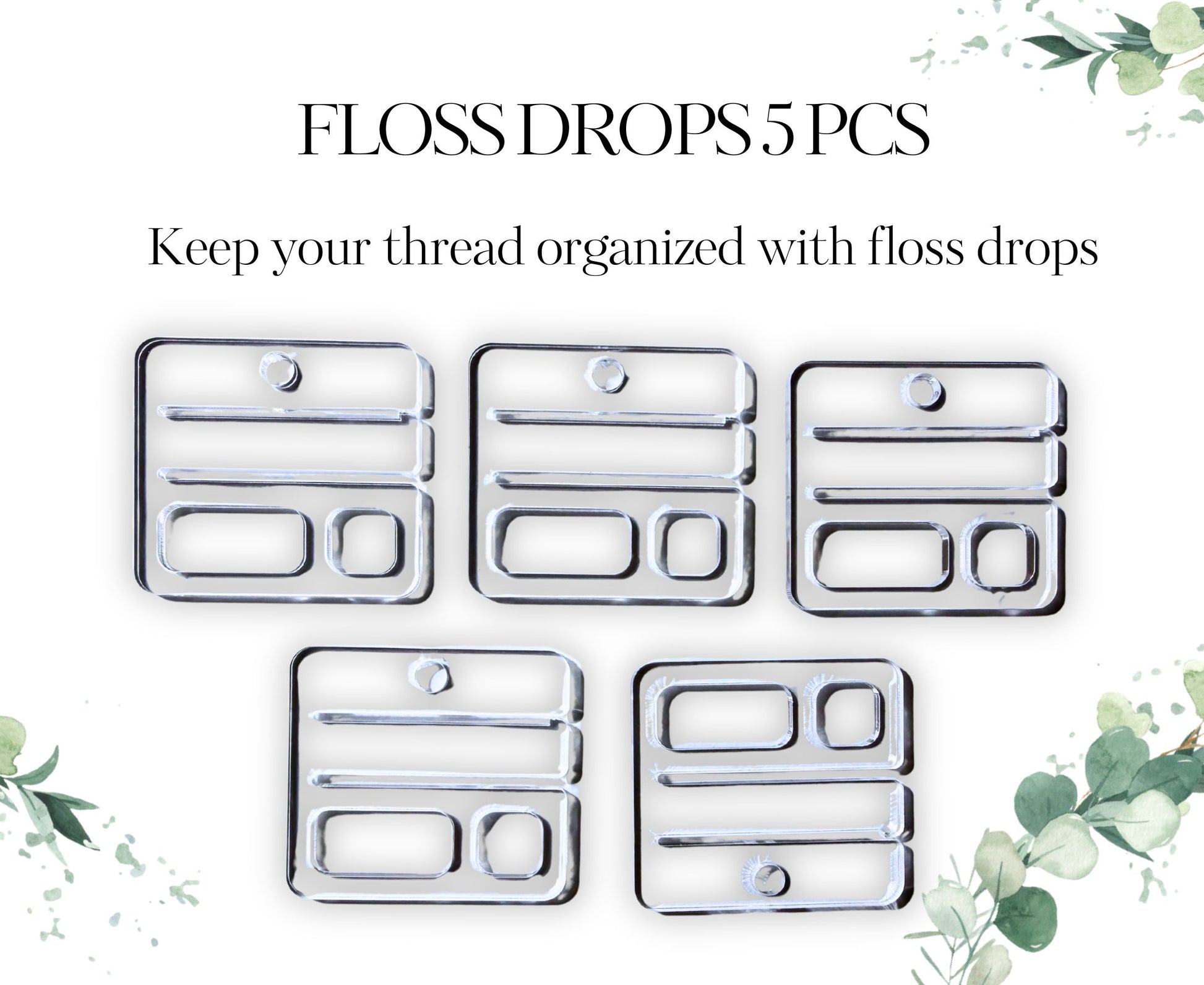 Floss drops clear acrylic cross stitch unbreakable