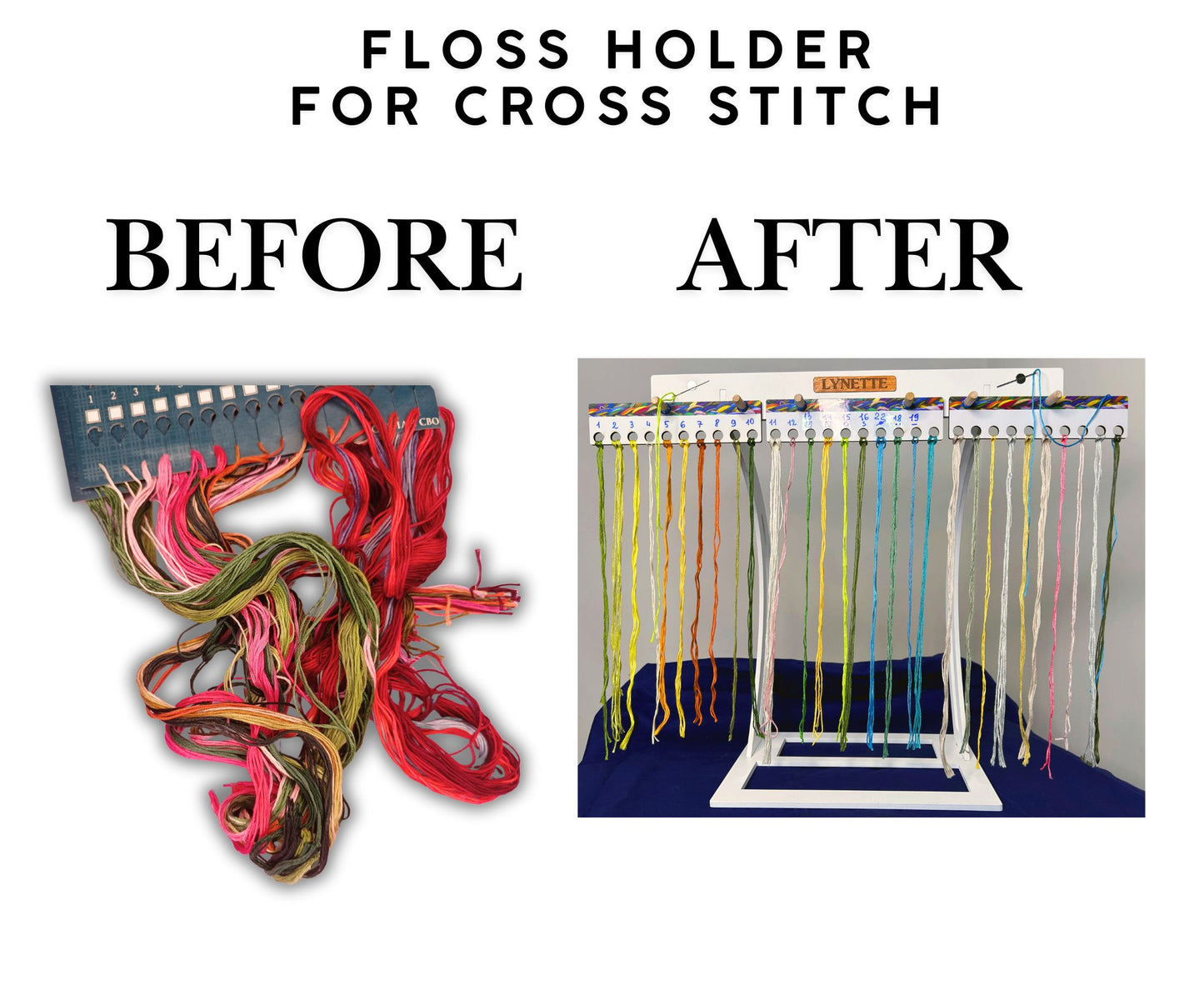 Wooden embroidery floss organizer