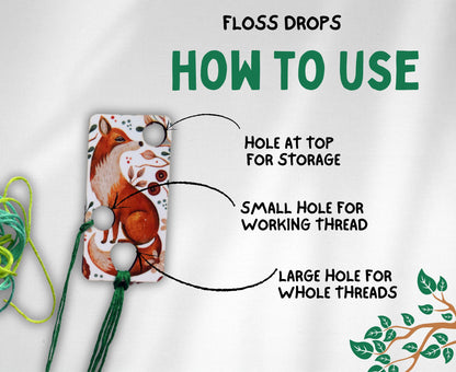 1 pc wooden Floss drop for cross stitch