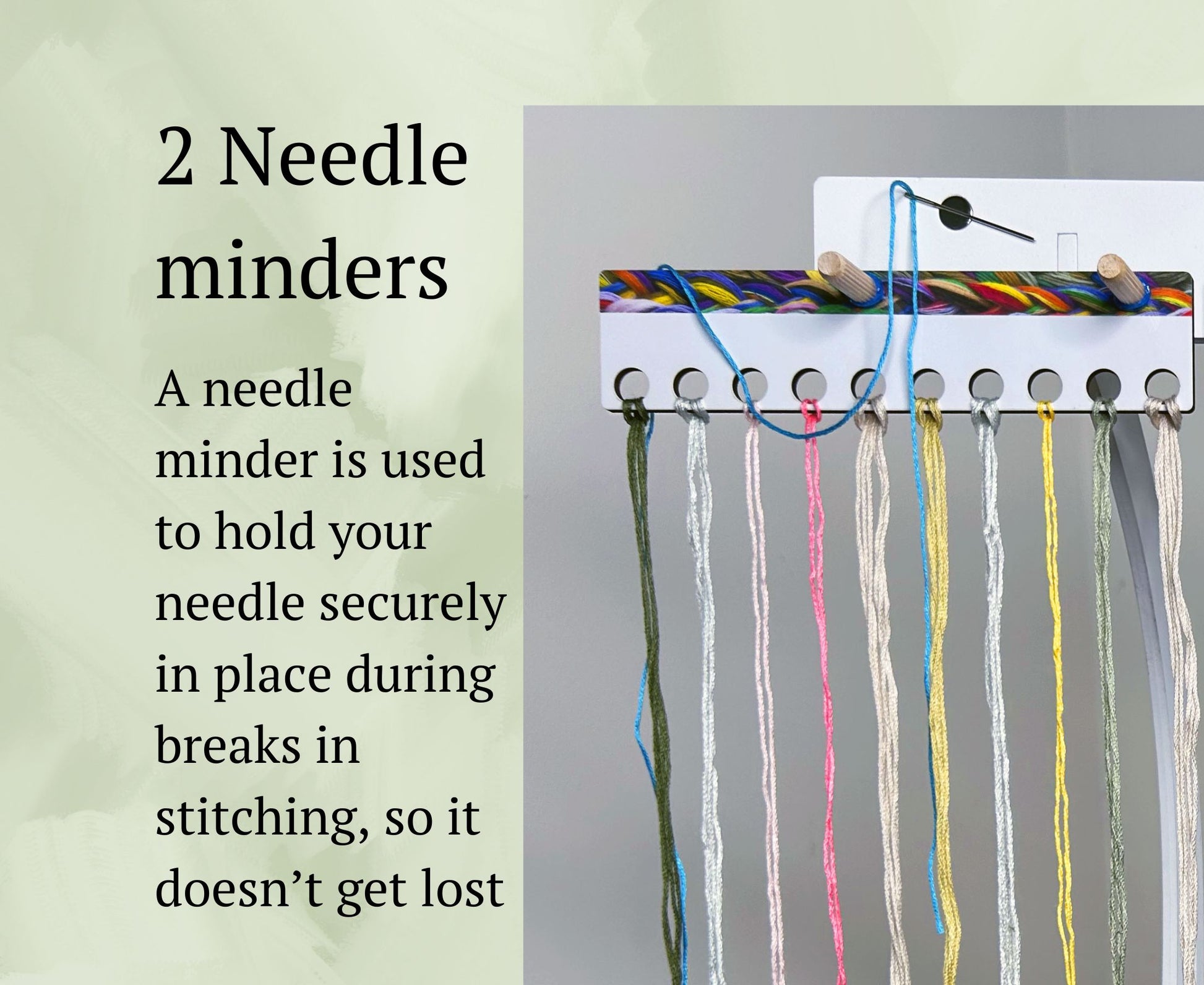 Wooden embroidery floss organizer for cross stitch floss