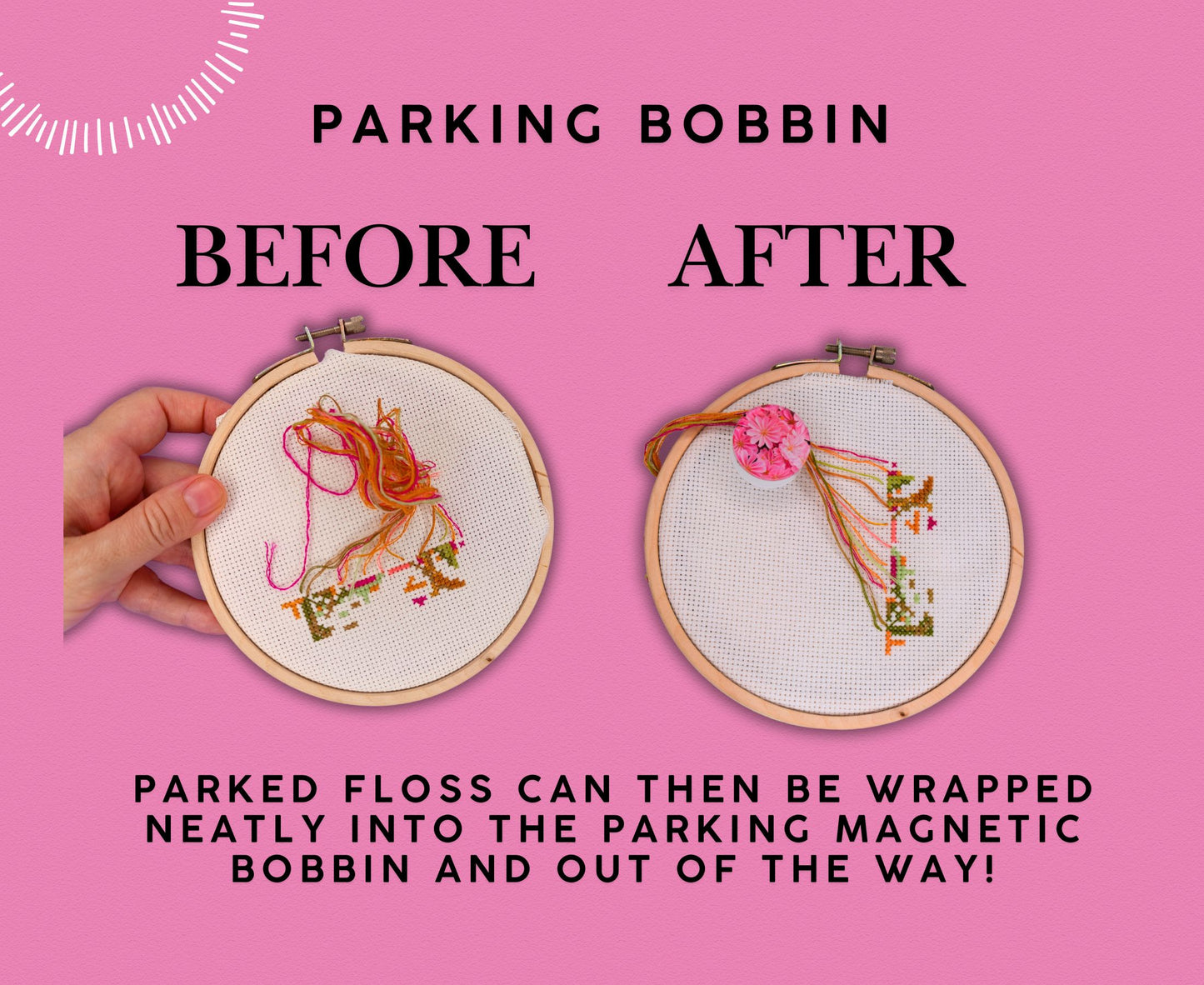 Pattern marker window and Parking bobbin Accessories for cross stitch by Dariamakes