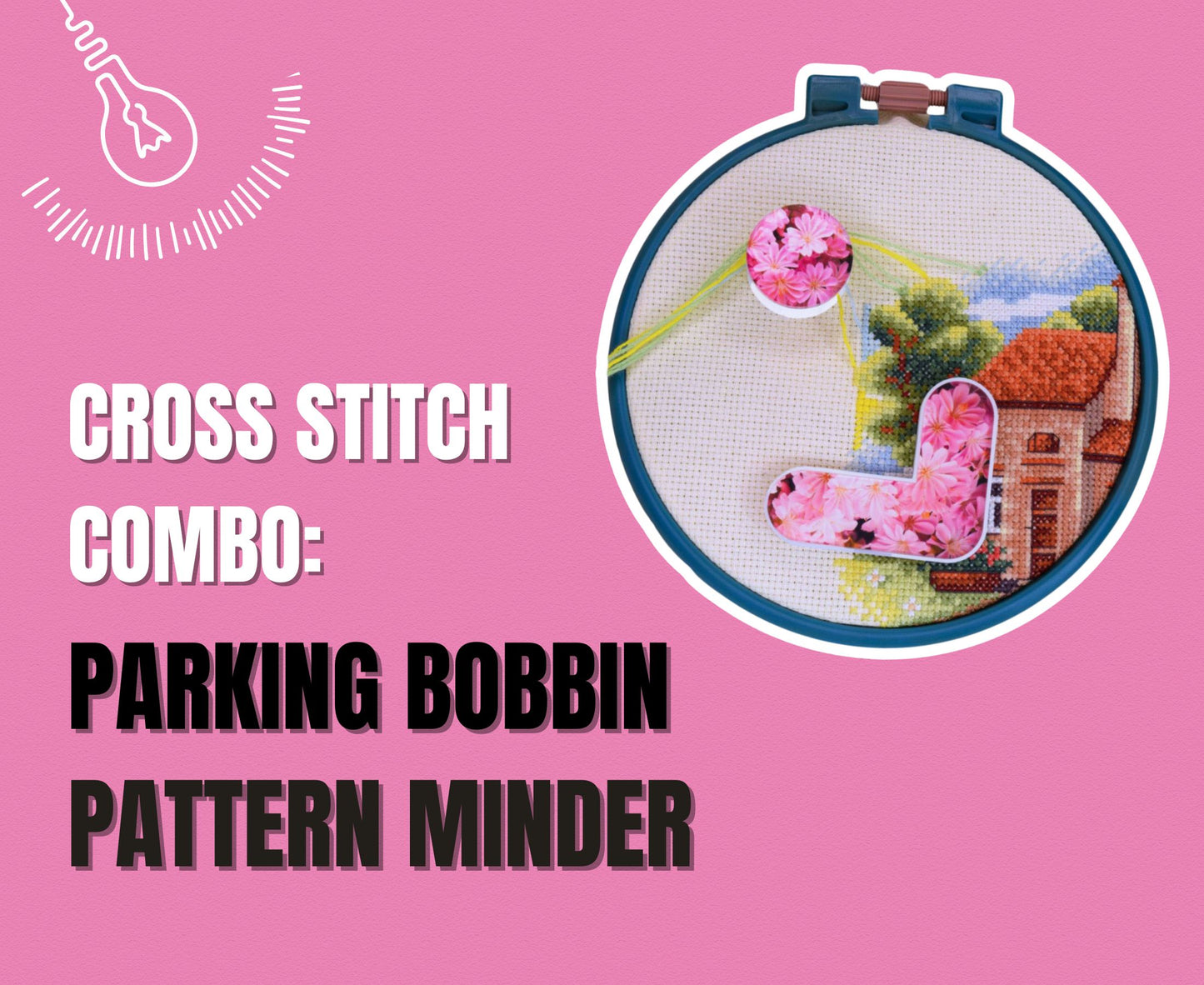 Pattern marker window and Parking bobbin Accessories for cross stitch by Dariamakes