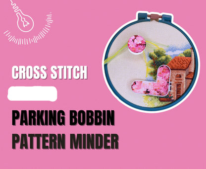 Pattern marker window and Parking bobbin Accessories for cross stitch by Dariamakes