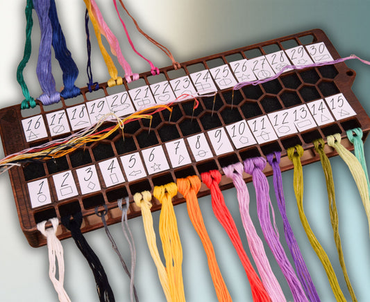 Cross stitch floss organizer 60 colors - Thread keeper for embroidery