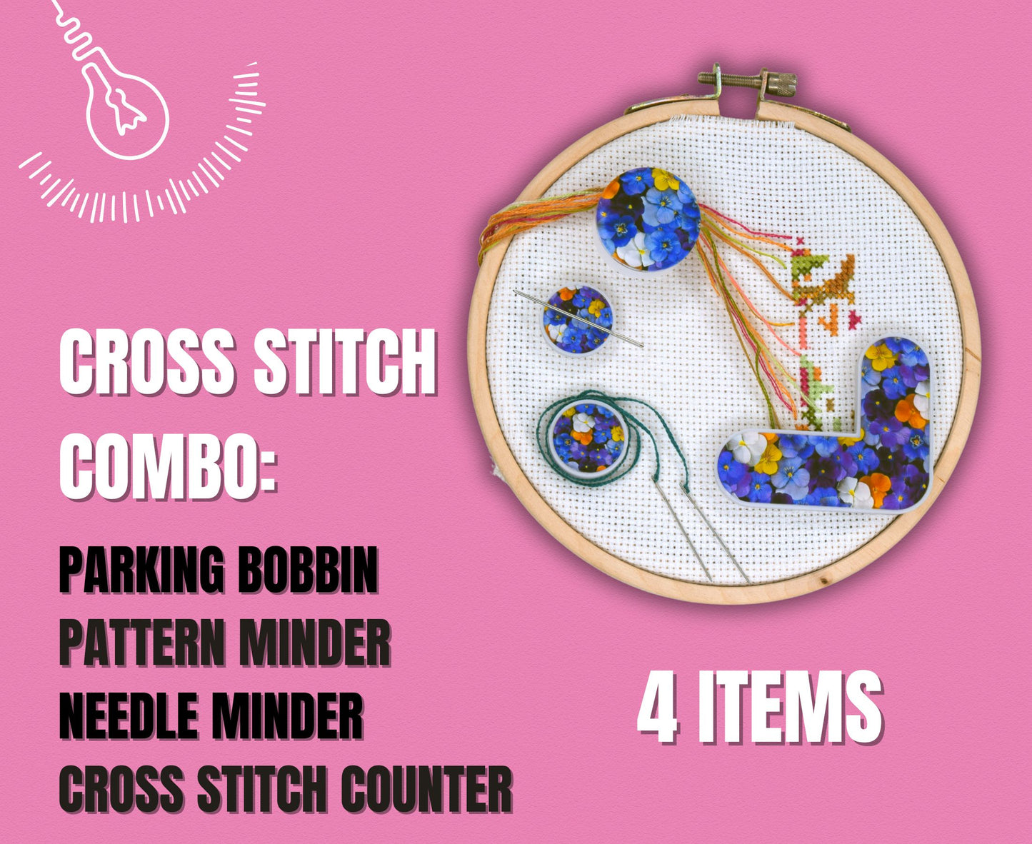 Parking bobbins cross stitch embroidery bobbins magnetic dariamakes thread hopper cross stitch pattern helper needle minder