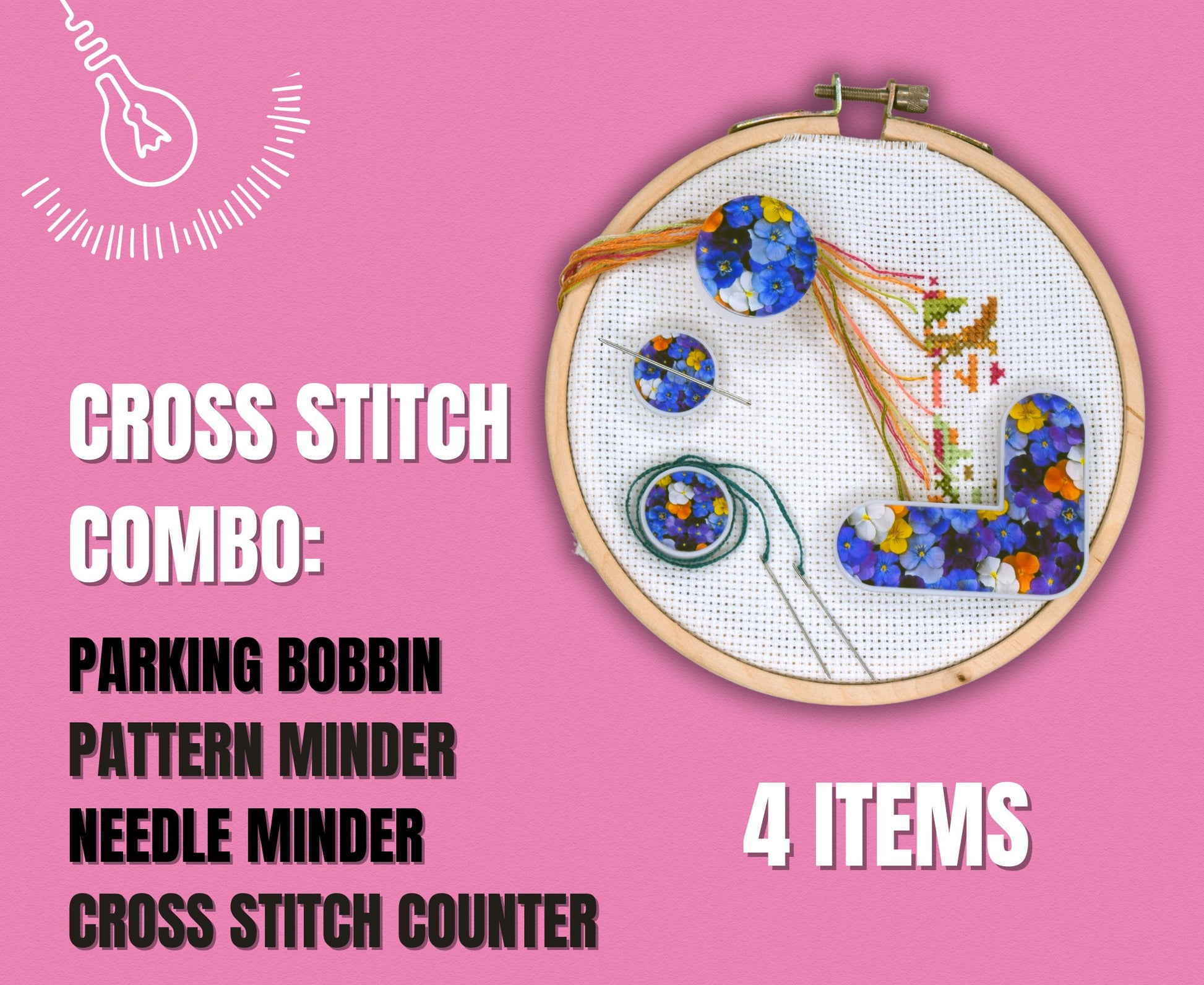 Parking bobbins cross stitch embroidery bobbins magnetic dariamakes thread hopper cross stitch pattern helper needle minder