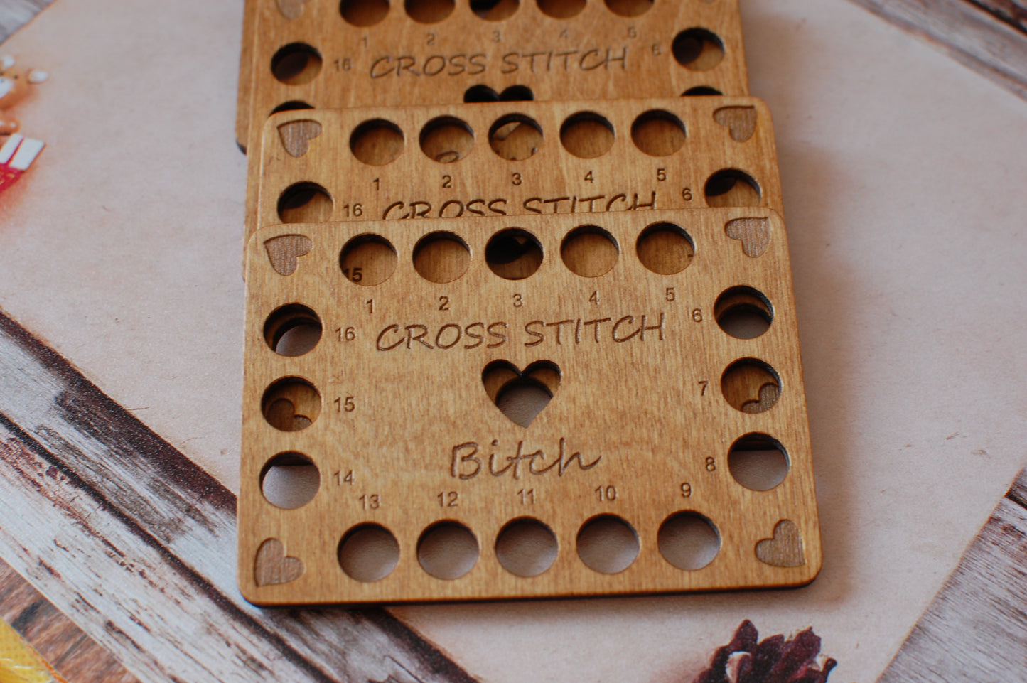 Floss organizer 1 pc 16 Colors reusable floss holder cross stitch swear words