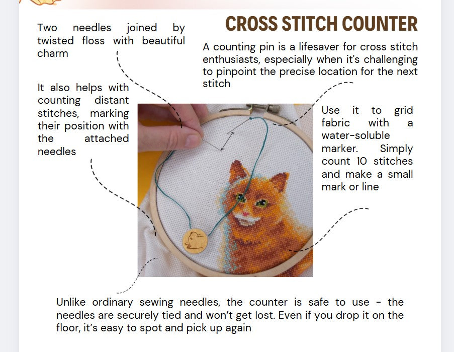 Cross stitch counters (thread pickers) 2 pcs Cats