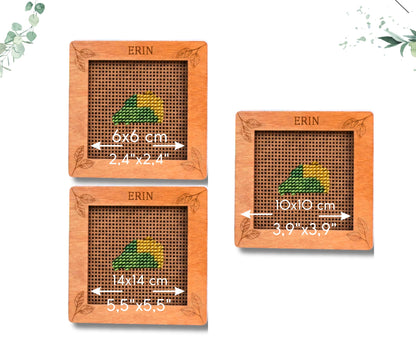 Wooden magnetic cross stitch frame embroidery hoop for plastic canvas, perforated paper Mill Hill

Magnetic Embroidery Frame Hoop Stand Cross Stitch Accessory