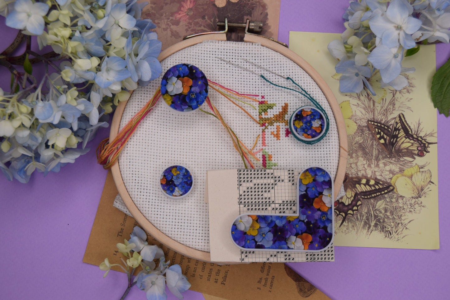 Parking bobbins cross stitch embroidery bobbins magnetic dariamakes thread hopper cross stitch pattern helper needle minder