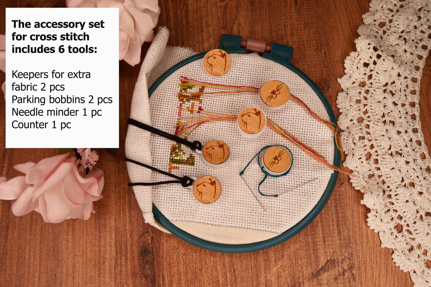 Accessory set cross stitch Daria Makes