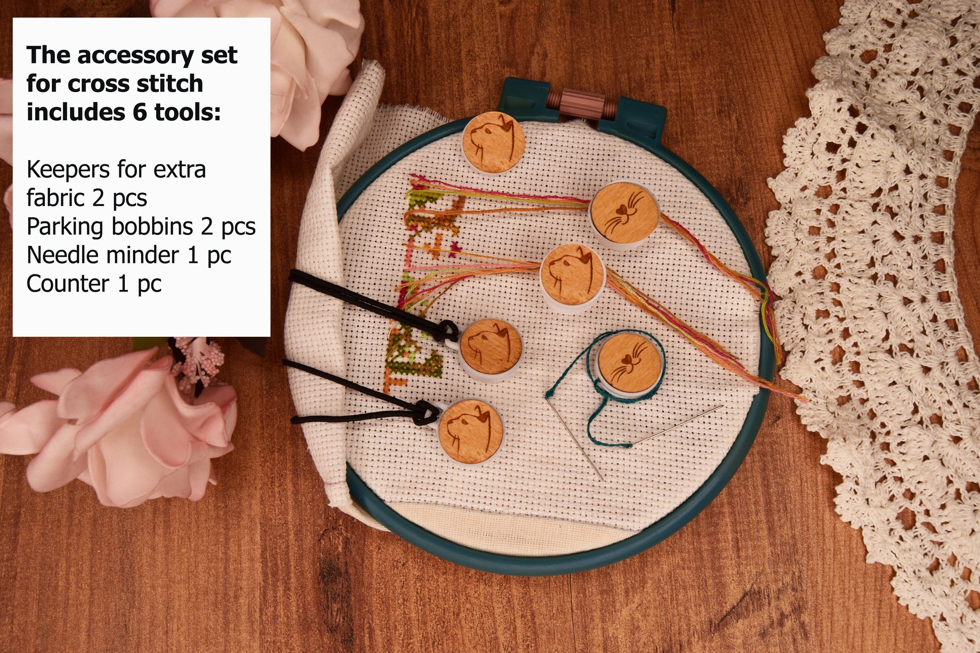 Accessory set cross stitch Daria Makes