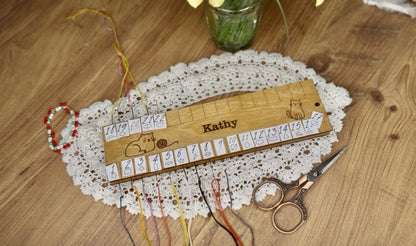 Cross stitch floss organizer for threaded needles - Embroidery floss holder 34 colors