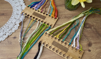 Cross Stitch Floss Organizer for large projects 44 colors: Wooden Thread Holder, Embroidery Tool (Set of 2) Daria Makes