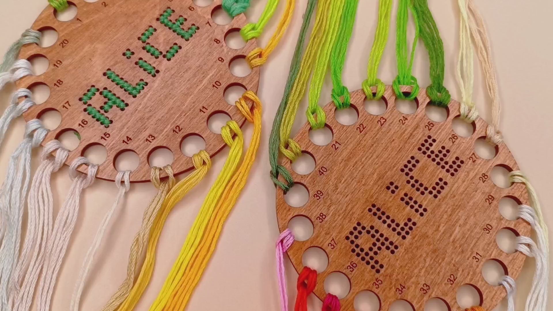 Organizador de hilo para punto de cruz