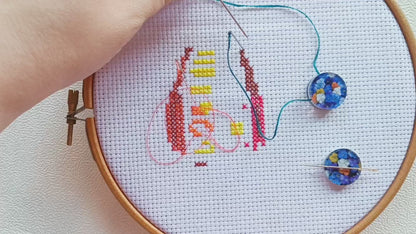 Cross stitch counter ( thread picker) and needle minder The set of 2 tools for cross stitch needlework accessories