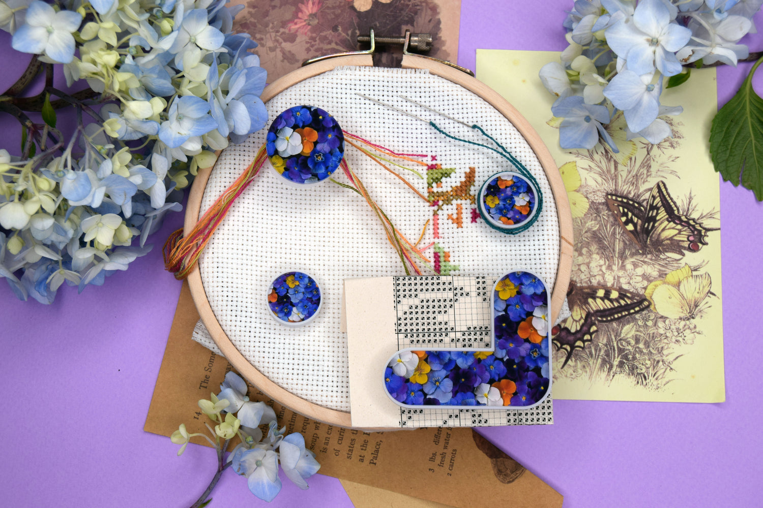 Parking bobbins cross stitch embroidery bobbins magnetic dariamakes thread hopper cross stitch pattern helper needle minder