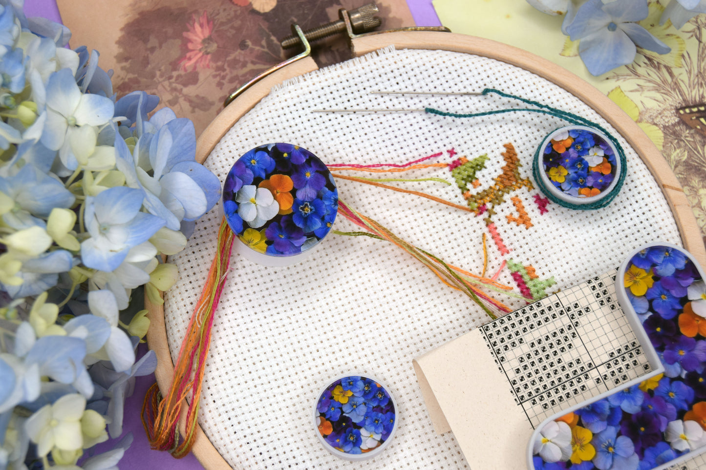 Parking bobbins cross stitch embroidery bobbins magnetic dariamakes thread hopper cross stitch pattern helper needle minder