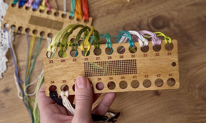 Cross Stitch Floss Organizer for large projects 44 colors: Wooden Thread Holder, Embroidery Tool (Set of 2) Daria Makes
