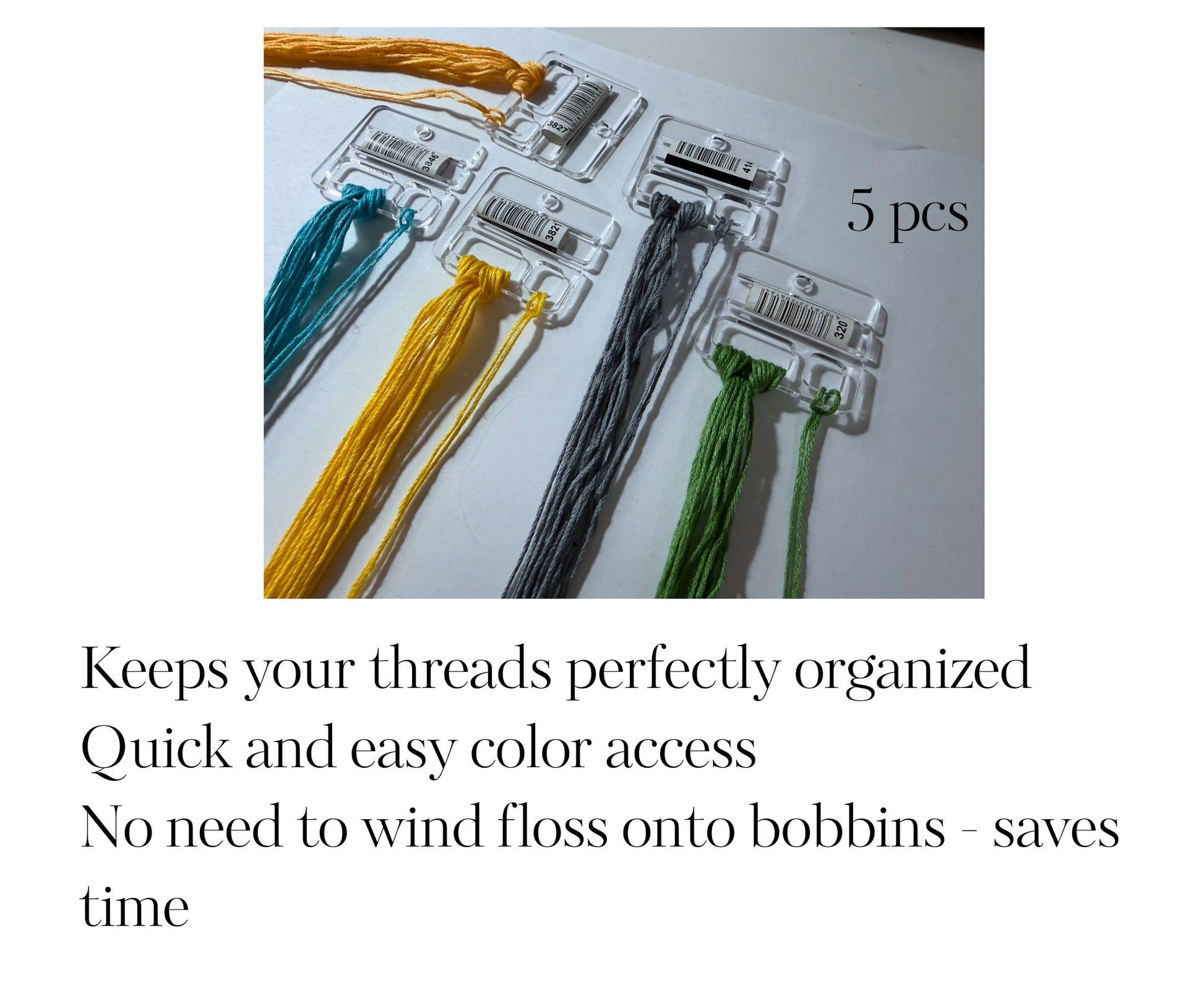 Floss drops clear acrylic cross stitch unbreakable
